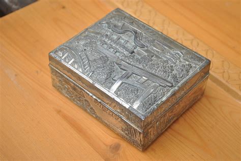 vintage japanese design metal box lined in wood shrine|Vintage Japanese Design .